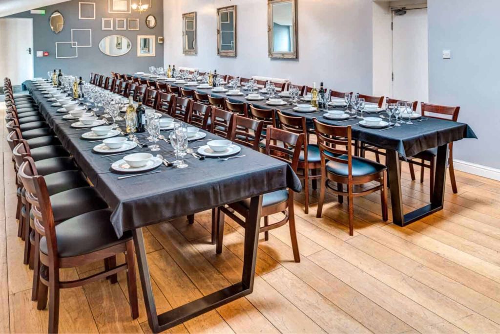 dining room at hamps hall and barn